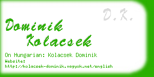 dominik kolacsek business card